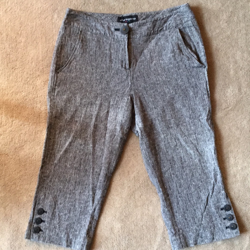 Sharagano linen blend Capri pants.